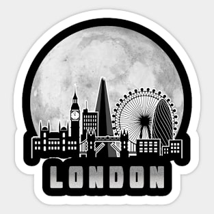 London United Kingdom Skyline Full Moon Sticker